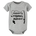 thumbnail image 1 of Daddy's Fishing Buddy Newborn Romper Zipper Short Sleeve Baby Boys Newborn Clothes White 12 Month White Romper, 1 of 2