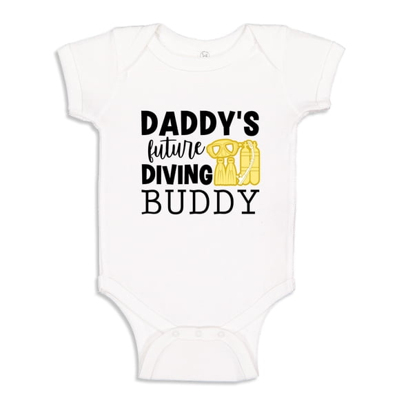 Daddy's Future Diving Buddy Baby Bodysuit One Piece 12 mo White