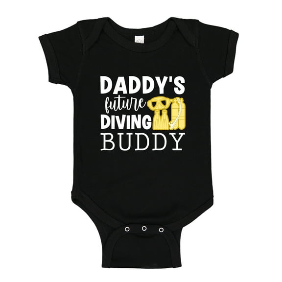 Daddy's Future Diving Buddy Baby Bodysuit One Piece 18 mo Black