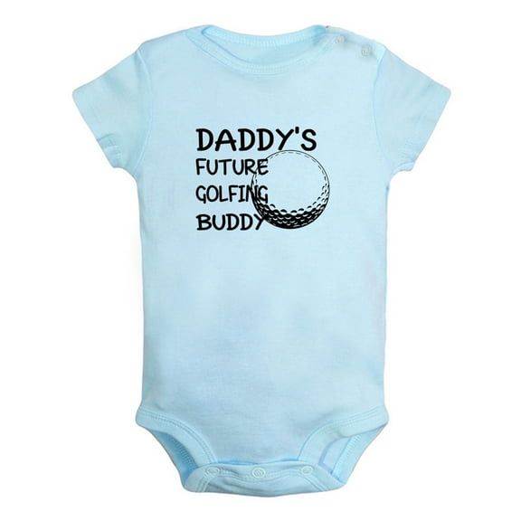 Daddy's Future Golfing Buddy Funny Rompers For Babies, Newborn Baby Unisex Bodysuits, Infant Jumpsuits, Toddler 0-24 Months Kids One-Piece Oufits (Blue, 0-6 Months)