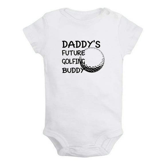 Daddy's Future Golfing Buddy Funny Rompers For Babies, Newborn Baby Unisex Bodysuits, Infant Jumpsuits, Toddler 0-24 Months Kids One-Piece Oufits (White, 0-6 Months)