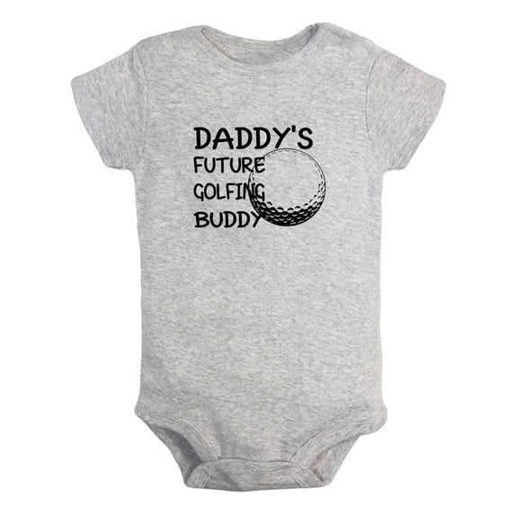 Daddy's Future Golfing Buddy Funny Rompers For Babies, Newborn Baby Unisex Bodysuits, Infant Jumpsuits, Toddler 0-24 Months Kids One-Piece Oufits (Gray, 12-18 Months)