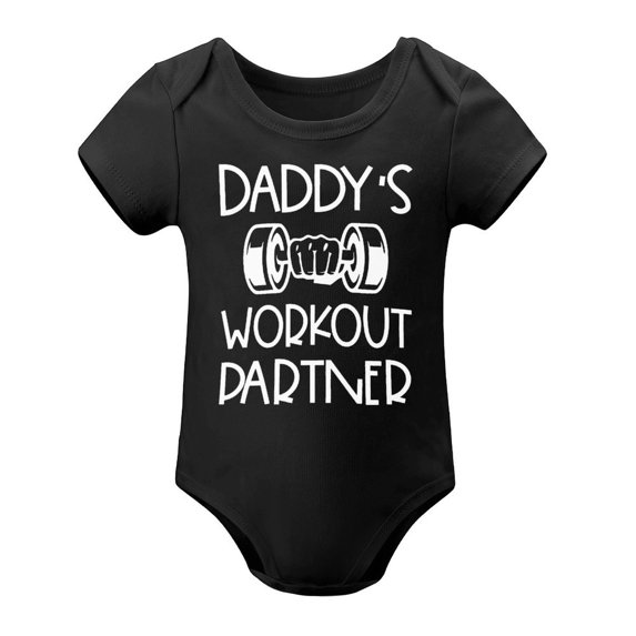 Daddy's Future Lifting Partner - Baby Clothes - Funny Newborn Bodysuit Outfits for Boys And Girls Black-style 18months