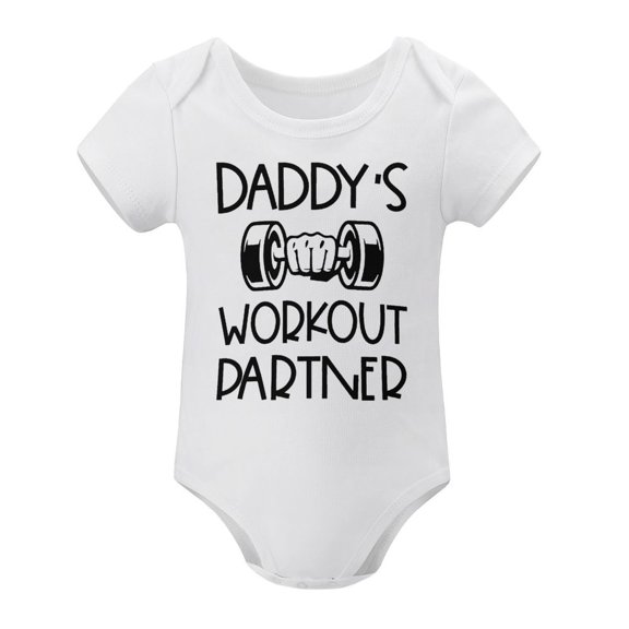Daddy's Future Lifting Partner - Baby Clothes - Funny Newborn Bodysuit Outfits for Boys And Girls White-style-1 6months