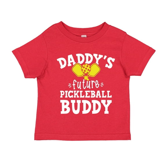Daddy's Future Pickleball Buddy Toddler T-Shirt 4T Red