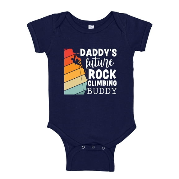 Daddy's Future Rock Climbing Buddy Baby Bodysuit One Piece 18 mo Navy Blue