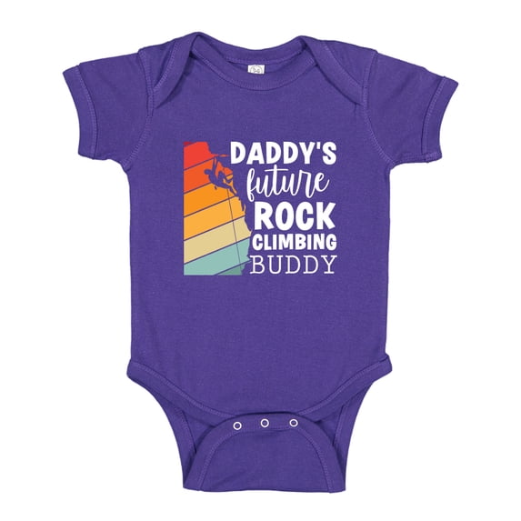 Daddy's Future Rock Climbing Buddy Baby Bodysuit One Piece 6 mo Purple