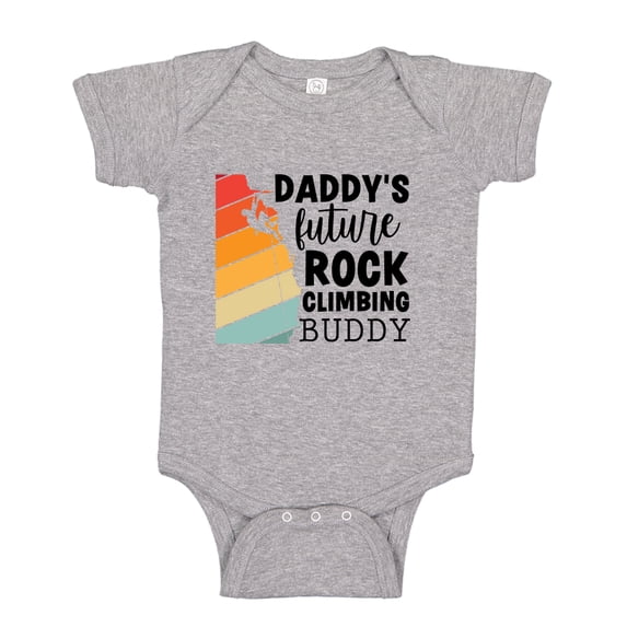 Daddy's Future Rock Climbing Buddy Baby Bodysuit One Piece NB Athletic Heather
