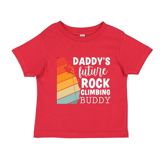 Daddy's Future Rock Climbing Buddy Toddler T-Shirt 5/6T Red