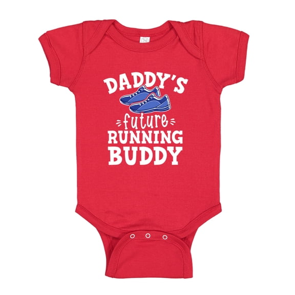 Daddy's Future Running Buddy Baby Bodysuit One Piece 12 mo Red