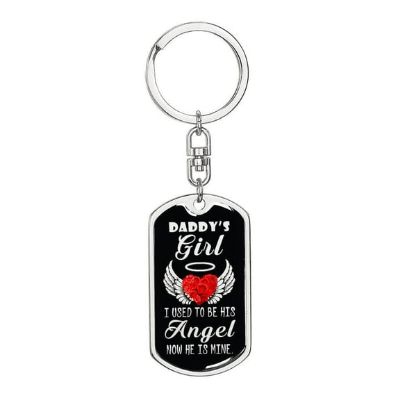 Daddy's Girl 18k Gold or Stainless Steel Swivel Premium Dog Tag Keychain