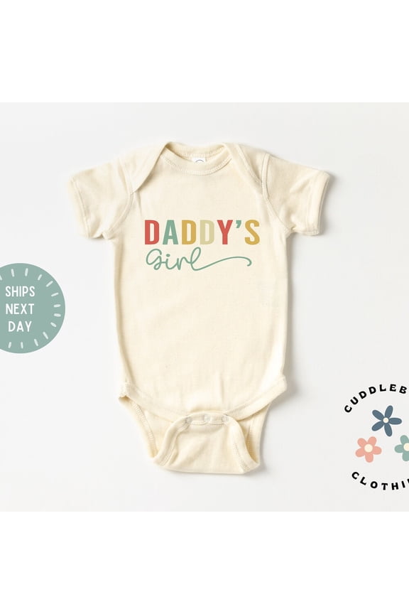Daddy's Girl Baby Bodysuit, Retro Daddy's Little Girl Rainbow Bodysuit, New Daddy Gift, Baby Girl, Father's Day, Baby Shower