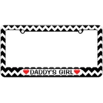 Daddy's Girl Love with Hearts License Plate Tag Frame, Multiple Colors