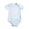 thumbnail image 1 of Daddy's Girl Mommy's World Baby Bodysuit Funny Cute Adorable Romper Newborn Outfit Unisex Baby Blue-style 9-12M, 1 of 5