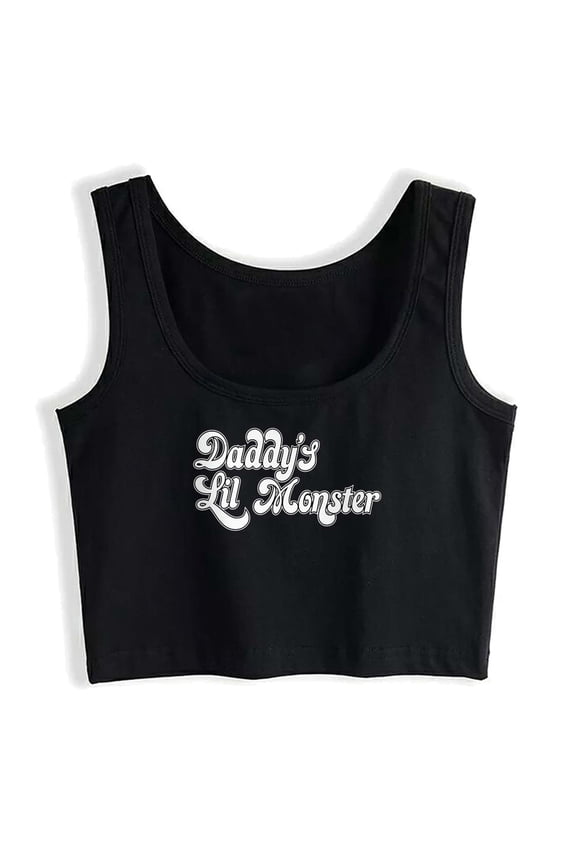 Daddy's Girl Monster Women Funny Sleeveless Cotton Crop Tank Top Girl Shirt