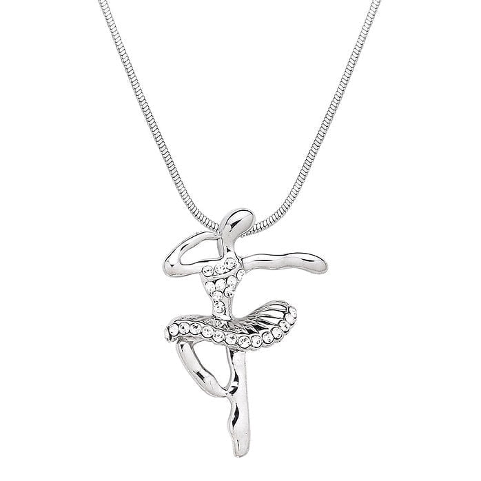 Freebird Jewelry Box Ballerina Necklace - Crystal