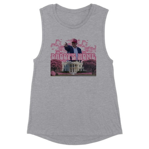 Daddy's Home Trump 2024 Women's Muscle Tank Large Heather Grey
