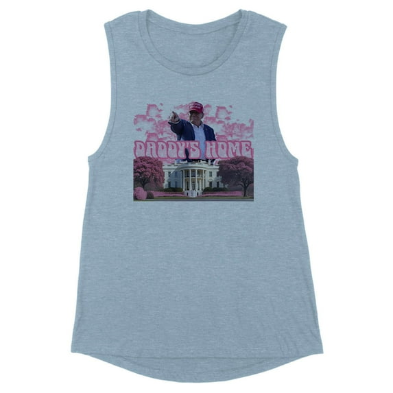 Daddy's Home Trump 2024 Women's Muscle Tank X-Large Stonewash Denim