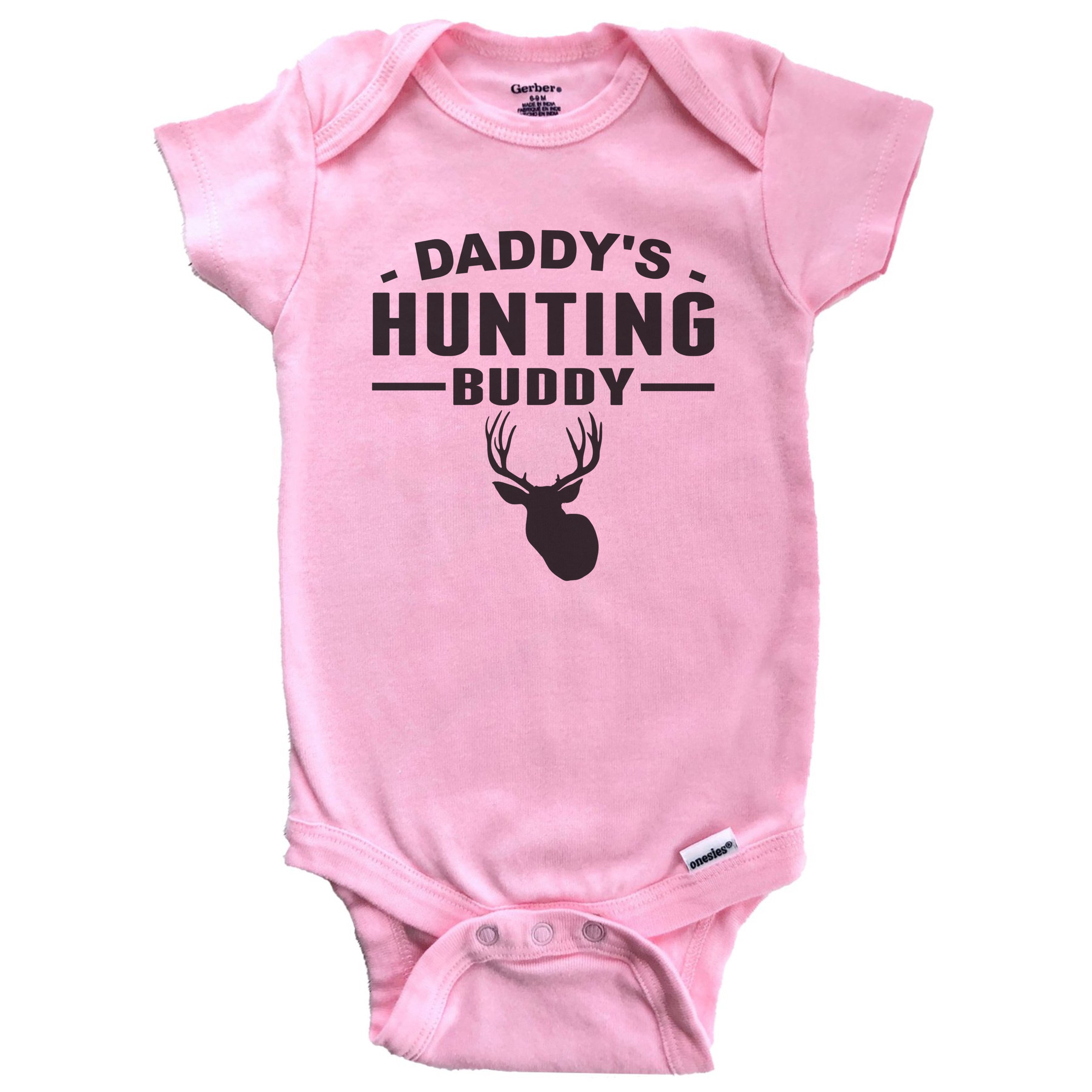 Daddy's Hunting Buddy Baby Bodysuit (Pink)