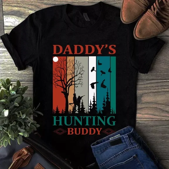 Daddy's Hunting Buddy The Duck Hunting Vintage Themed Father Unisex T-Shirt, up to 5XL