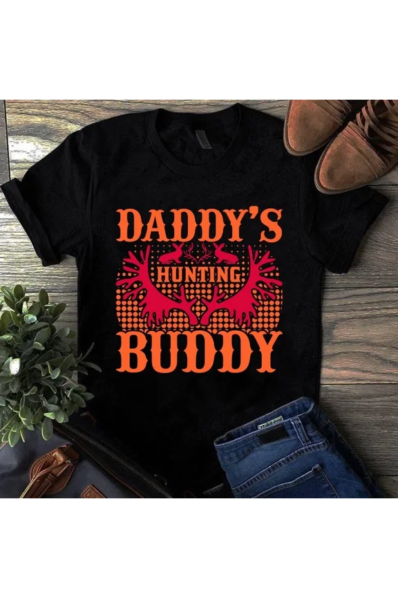 Daddy's Hunting Buddy The Funny Father & Son Hunter Themed Unisex T-Shirt, up to 5XL