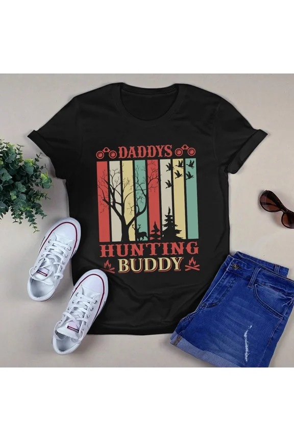 Daddy's Hunting Buddy The Vintage Style Father Son Hunter Gift Unisex T-Shirt, up to 5XL