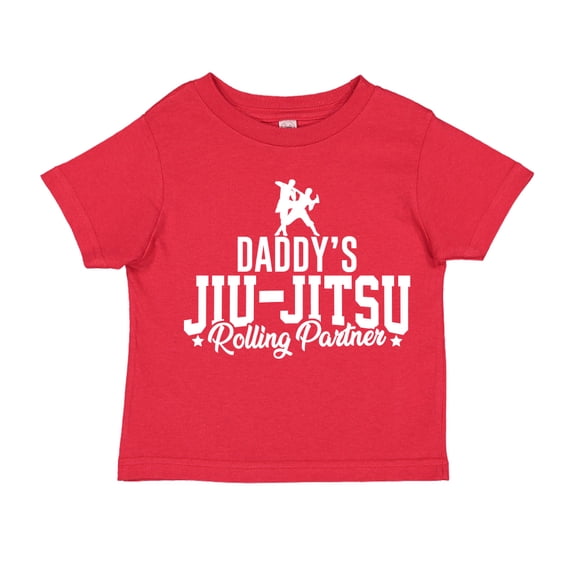 Daddy's Jiu-Jitsu Rolling Partner Toddler T-Shirt 3T Red