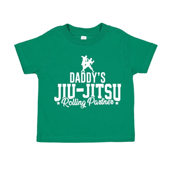 Daddy's Jiu-Jitsu Rolling Partner Toddler T-Shirt 4T Kelly Green