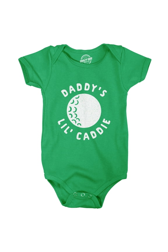 Daddy's Lil' Caddie Baby Bodysuit Funny Golf Lover Newborn Infant Jumper