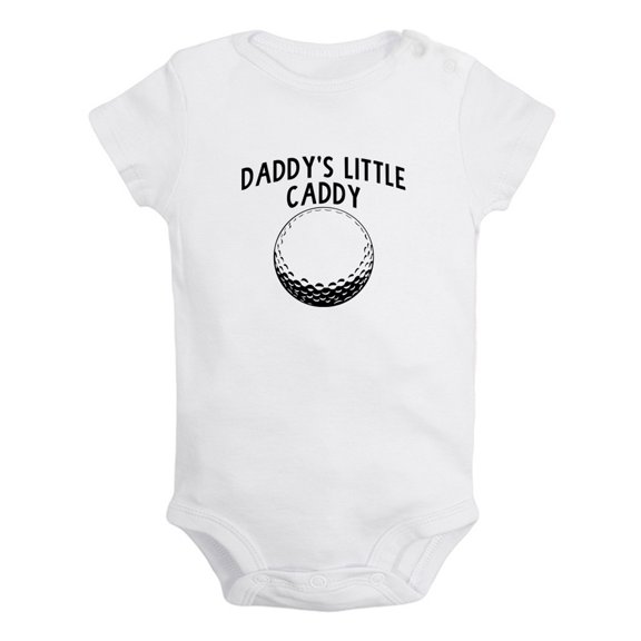 Daddy's Little Caddy Funny Rompers For Babies, Newborn Baby Unisex Bodysuits, Infant Jumpsuits, Toddler 0-24 Months Kids One-Piece Oufits (White, 12-18 Months)