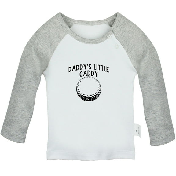 Daddy's Little Caddy Funny T shirt For Baby, Newborn Babies T-shirts, Infant Tops, 0-24M Kids Graphic Tees Clothing (Long Gray Raglan T-shirt, 12-18 Months)
