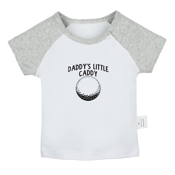 Daddy's Little Caddy Funny T shirt For Baby, Newborn Babies T-shirts, Infant Tops, 0-24M Kids Graphic Tees Clothing (Short Gray Raglan T-shirt, 12-18 Months)