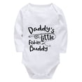 thumbnail image 1 of Daddy's Little Fishing Buddy Coming Home Outfit Newborn Long Sleeve Girl Onsies White Baby Clothes 0-3 Months Girl, 1 of 2