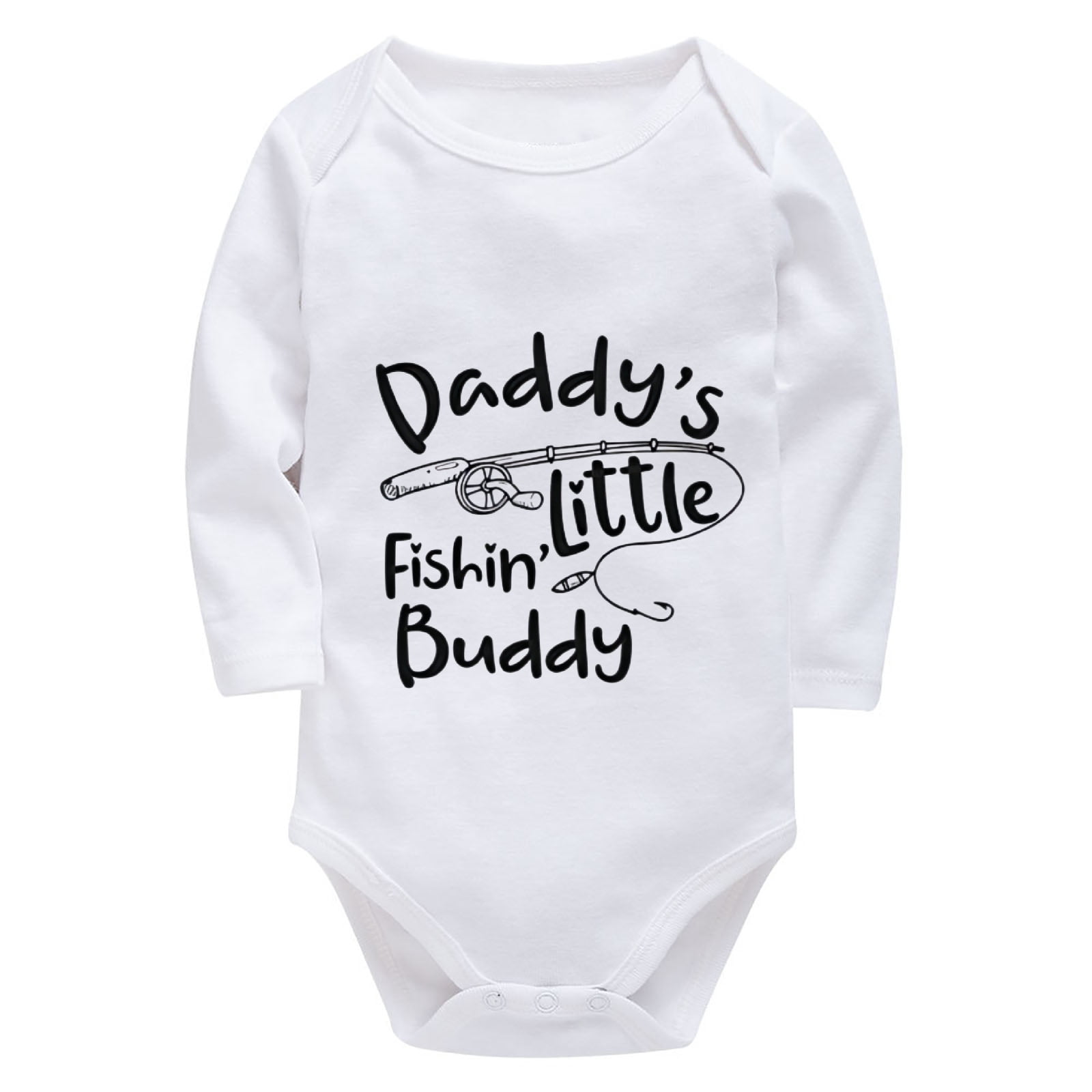 Daddy's Little Fishing Buddy Rompers for Baby Boys Long Sleeve Girl ...
