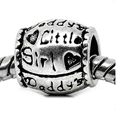 Daddy's Little Girl European Bead Compatible for Most European Snake Chain Bracelet