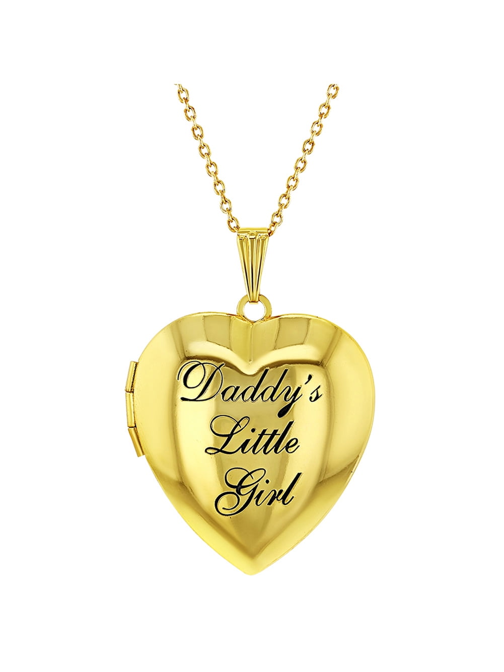 Daddy s Little Girl Lovely Heart Photo Locket Pendant Necklace for Kids 19 Walmart