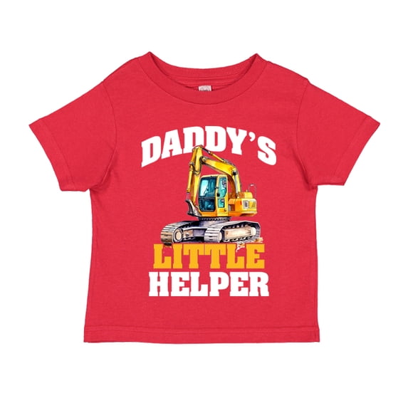 Daddy's Little Helper Excavator Toddler T-Shirt 2T Red