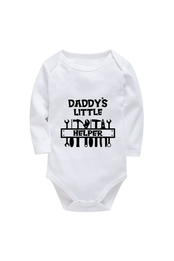 Daddy's Little Helper Onesie for Baby Girl Long Sleeve Home from Hospital Baby Girl Outfit White Boy Infant Clothes 0-3 Mont
