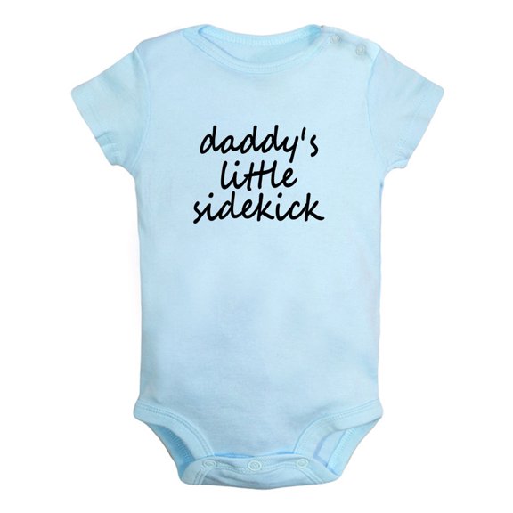 Daddy's Little Sidekick Funny Rompers For Babies, Newborn Baby Unisex Bodysuits, Infant Jumpsuits, Toddler 0-24 Months Kids One-Piece Oufits (Blue, 0-6 Months)