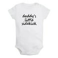 thumbnail image 1 of Daddy's Little Sidekick Funny Rompers For Babies, Newborn Baby Unisex Bodysuits, Infant Jumpsuits, Toddler 0-24 Months Kids One-Piece Oufits (White, 18-24 Months), 1 of 4