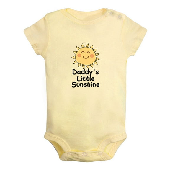 Daddy's Little Sunshine Funny Rompers For Babies, Newborn Baby Unisex Bodysuits, Infant Jumpsuits, Toddler 0-12 Months Kids One-Piece Oufits (Yellow, 0-6 Months)