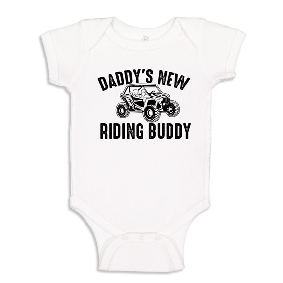 Daddy's New Riding Buddy UTV Baby Bodysuit One Piece 12 mo White