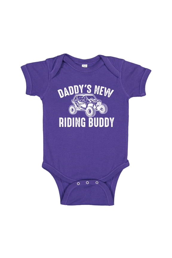 Daddy's New Riding Buddy UTV Baby Bodysuit One Piece 18 mo Purple