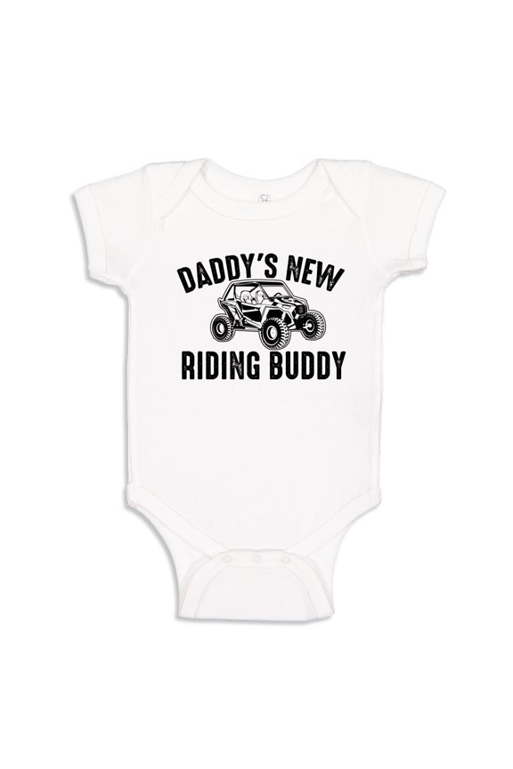 Daddy's New Riding Buddy UTV Baby Bodysuit One Piece NB White