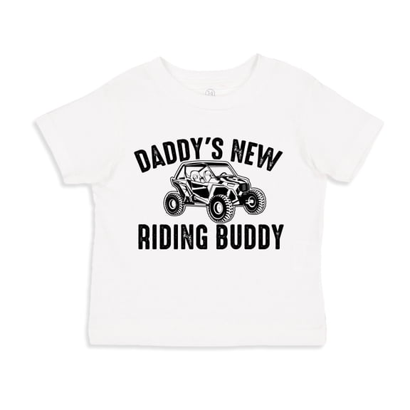 Daddy's New Riding Buddy UTV Toddler T-Shirt 3T White