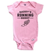 Daddy's Running Buddy Baby Bodysuit (Pink)