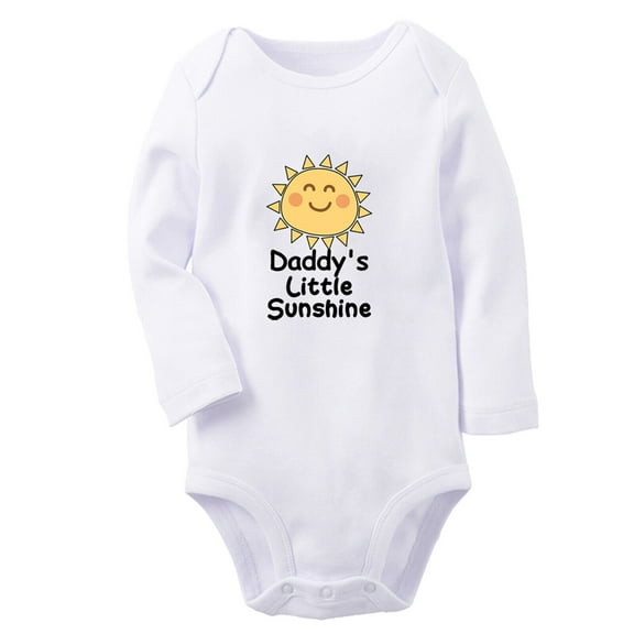 Daddy's Sunshine Funny Rompers, Newborn Baby Unisex Bodysuits, Infant Jumpsuits, Toddler 0-12 Months Kids Long Sleeves Oufits (White, 6-12 Months)