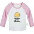 thumbnail image 1 of Daddy's Sunshine Funny T shirt For Baby, Newborn Babies T-shirts, Infant Tops, 0-24M Kids Graphic Tees Clothing (Long Pink Raglan T-shirt, 6-12 Months), 1 of 4