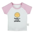 thumbnail image 1 of Daddy's Sunshine Funny T shirt For Baby, Newborn Babies T-shirts, Infant Tops, 0-24M Kids Graphic Tees Clothing (Short Pink Raglan T-shirt, 6-12 Months), 1 of 4