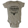 thumbnail image 1 of Daddy's Training Partner Weightlifting Fitness Baby Bodysuit - Grey, 1 of 2